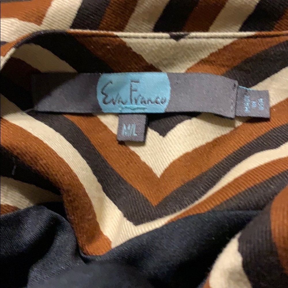 Eva Franco Chevron Car Coat in Brown Motif - Picture 7 of 9